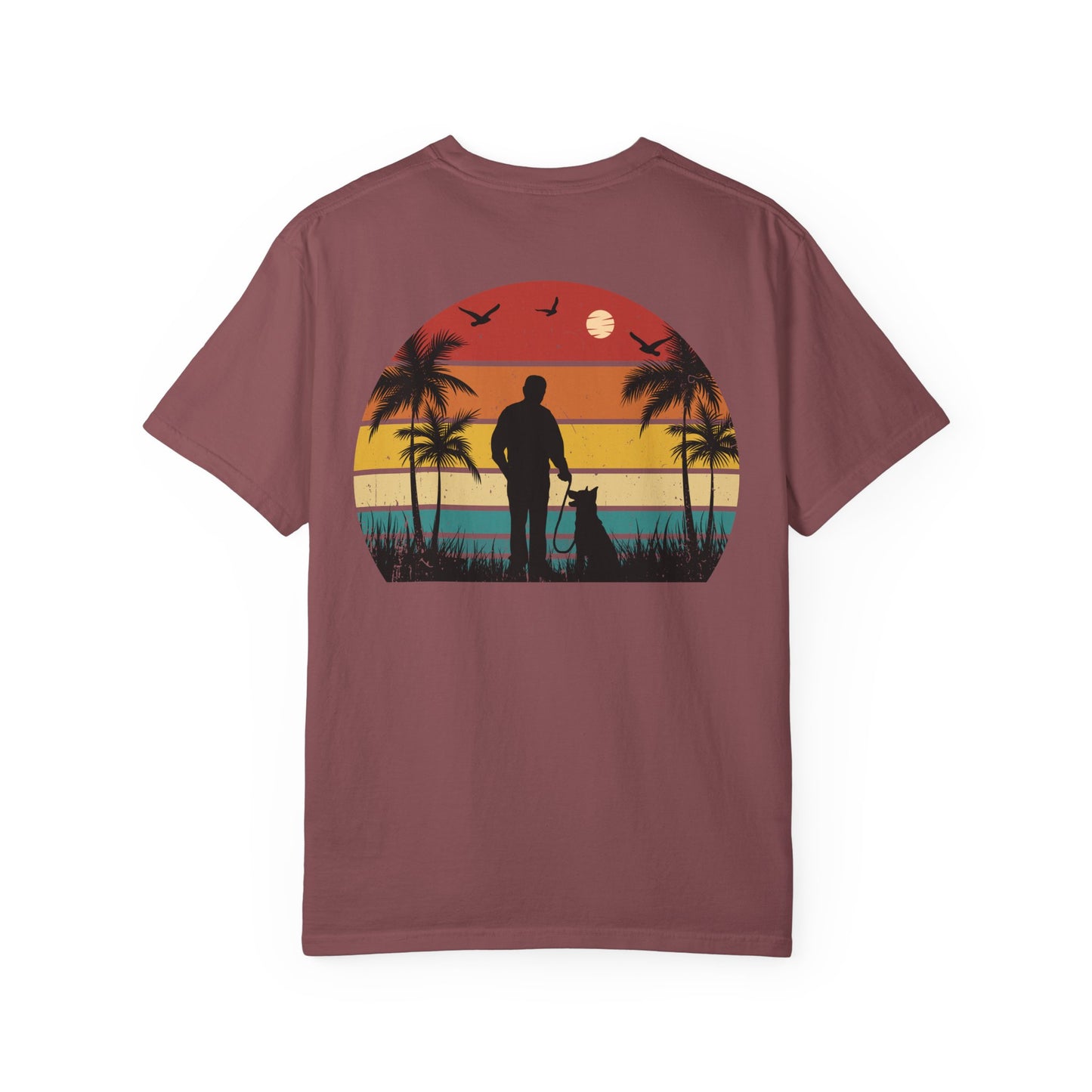 Sunset Silhouette Unisex T-Shirt, Perfect for Nature Lovers, Pet Owners, Casual Days, Summer Outings, Gift for Him or Her