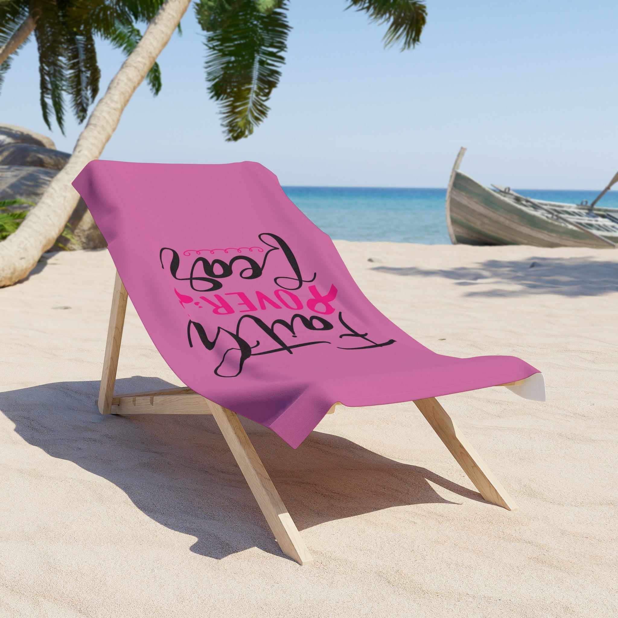 Faith Over Fear Pink Beach Towel, Inspirational Pool Towel, Motivational Travel Towel, Summer Gift, Beach Day Essential