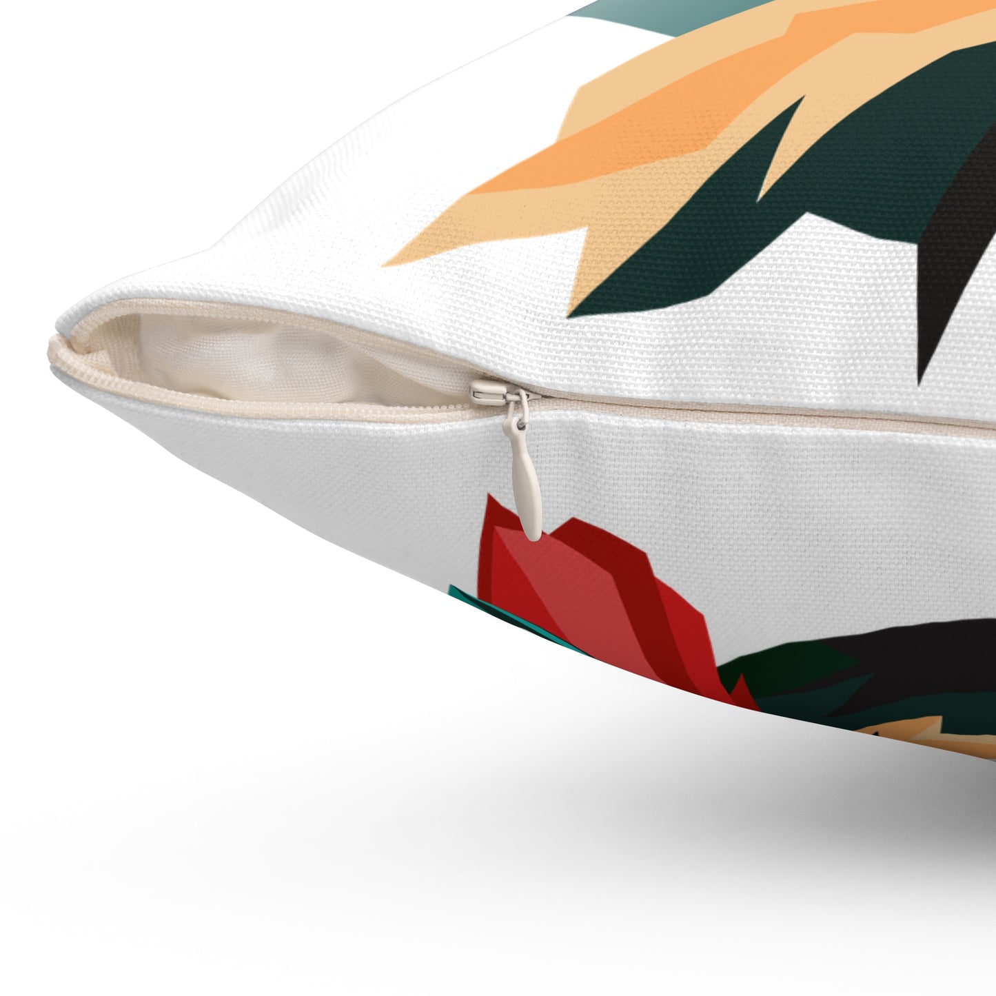 Tropical Parrot Decorative Pillow with Geometric Design