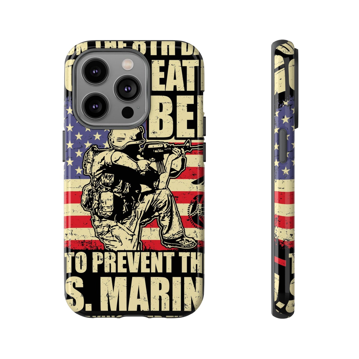 Military-Themed Phone Case - 'God Created Beer' Design