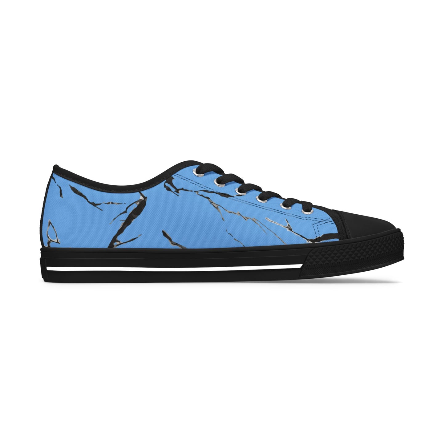Stylish Blue Abstract Low Top Sneakers for Women