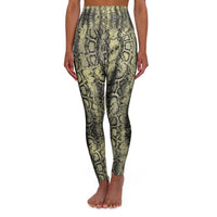Snakeskin High Waisted Yoga Leggings - Stylish & Comfortable Activewear for Fitness Enthusiasts
