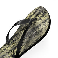 Snakeskin Flip Flops - Trendy Summer Footwear for Beach Days