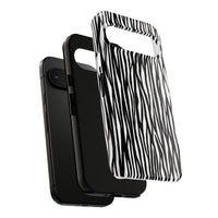 Tough Cases: Stylish Black and White Zebra Print Phone Case