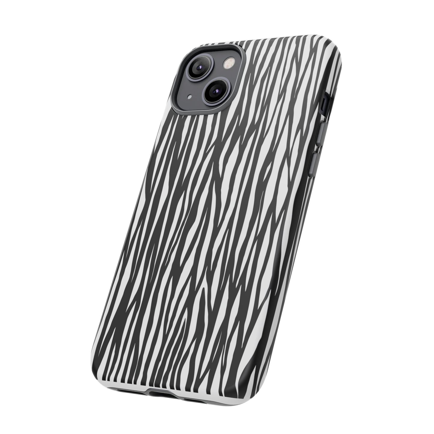 Tough Cases: Stylish Black and White Zebra Print Phone Case