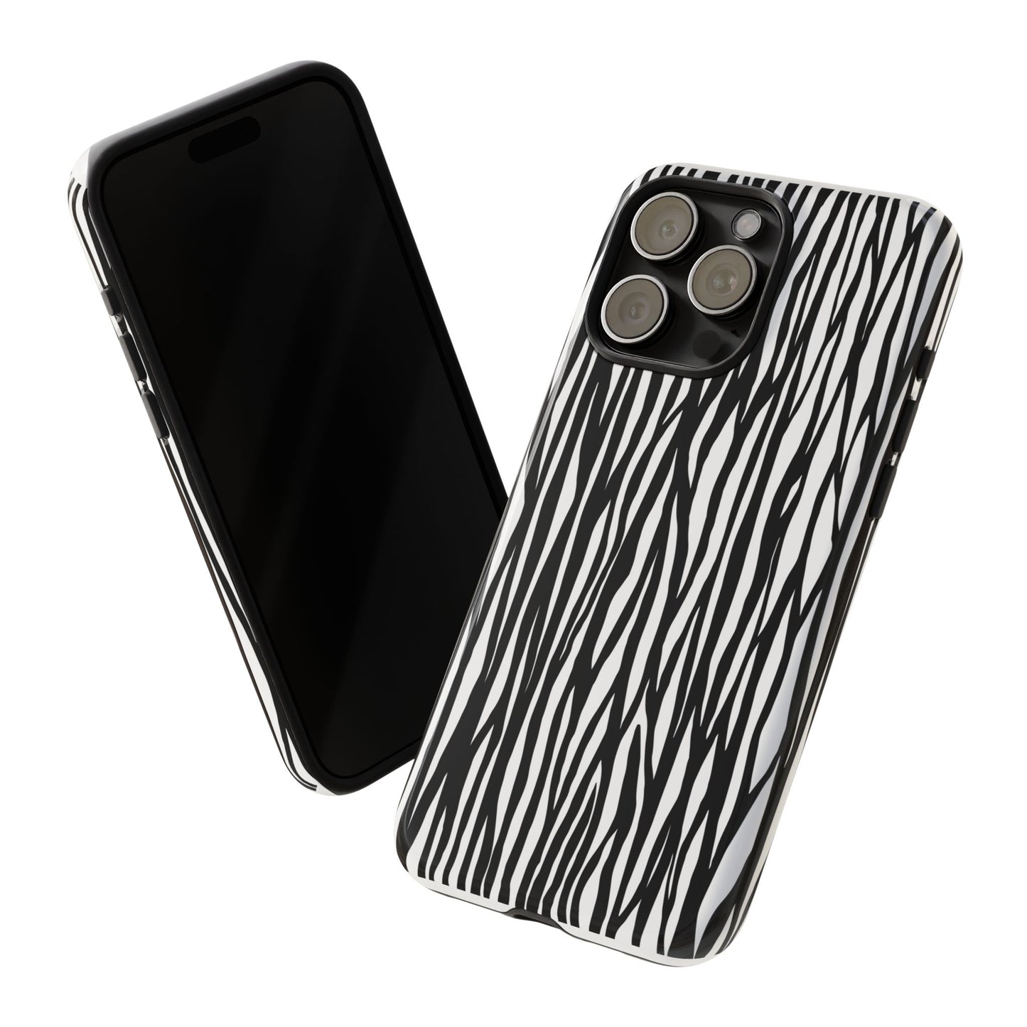 Tough Cases: Stylish Black and White Zebra Print Phone Case