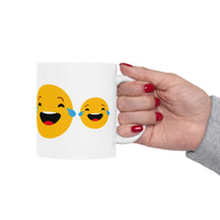 Smiley Face Ceramic Mug - Fun & Whimsical 11oz/15oz Coffee Cup for Gifts