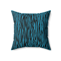 Blue Zebra Print Throw Pillow - Modern Home Decor