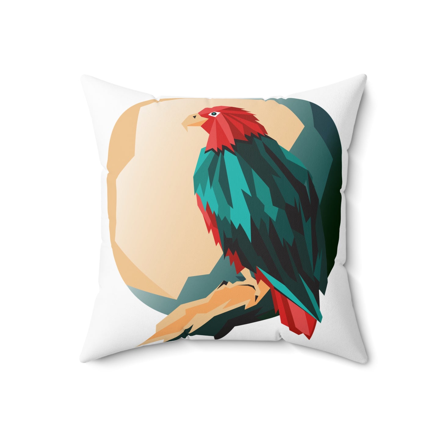 Tropical Parrot Decorative Pillow with Geometric Design