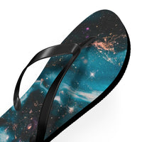Cosmic Vibe Flip Flops - Galaxy Pattern Beach Sandals, Summer Footwear, Space-Themed Flip Flops, Vacation Essentials, Unique