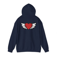 Angel Wings Heart Hoodie - Unisex Heavy Blend™ Sweatshirt for Love & Comfort