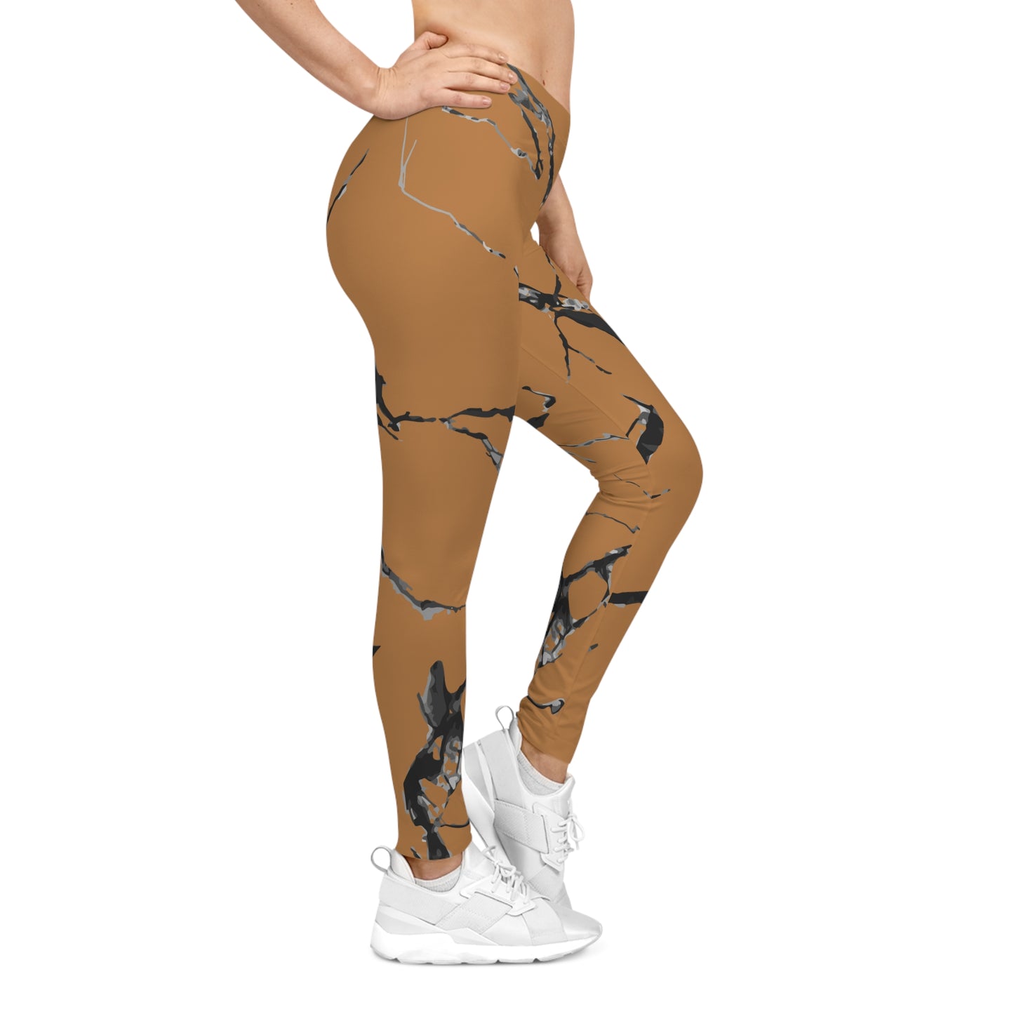Stylish Marble Print Leggings - Comfortable Activewear, Trendy Fitness Wear, Everyday Casual, Gift for Her, Outdoor Activities