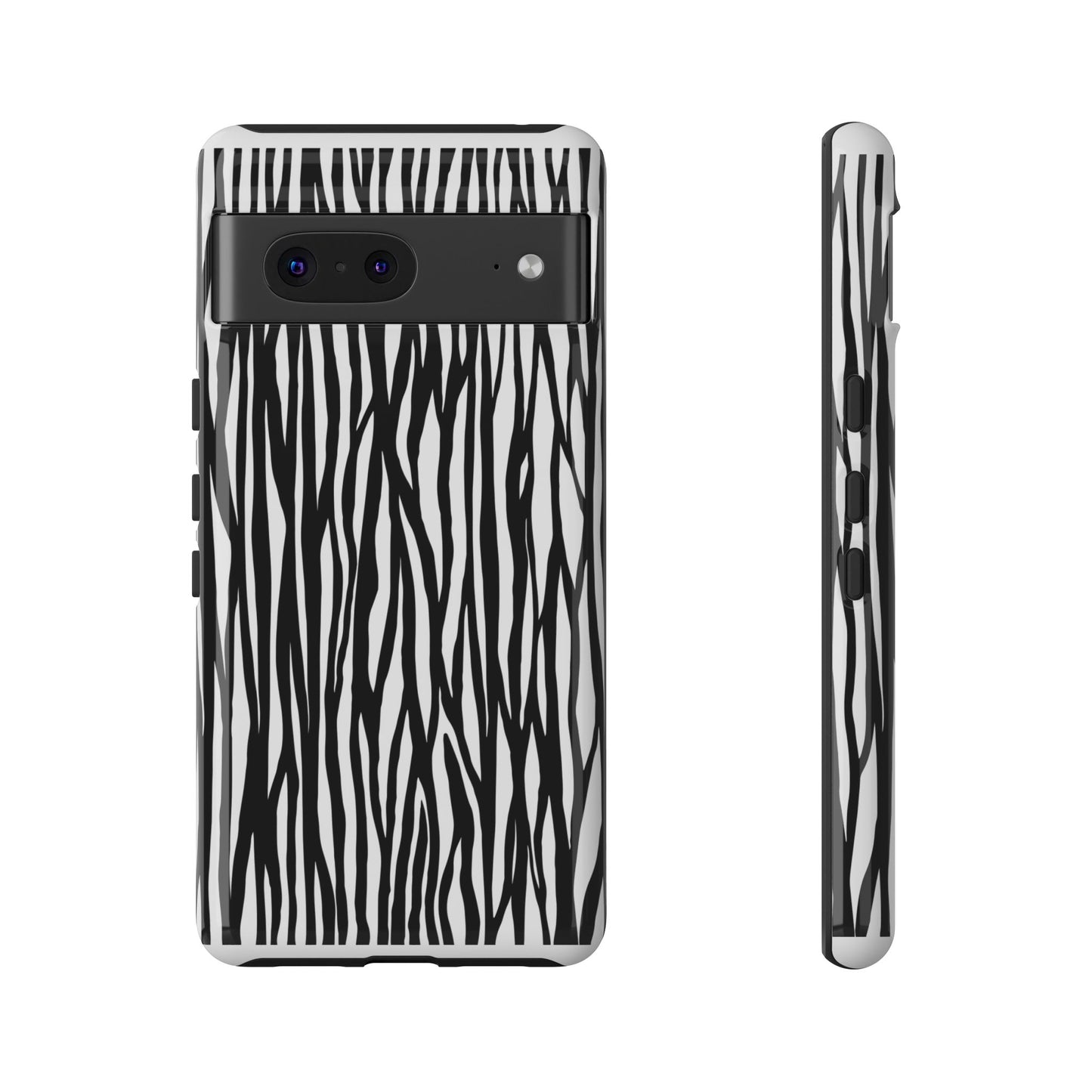 Tough Cases: Stylish Black and White Zebra Print Phone Case