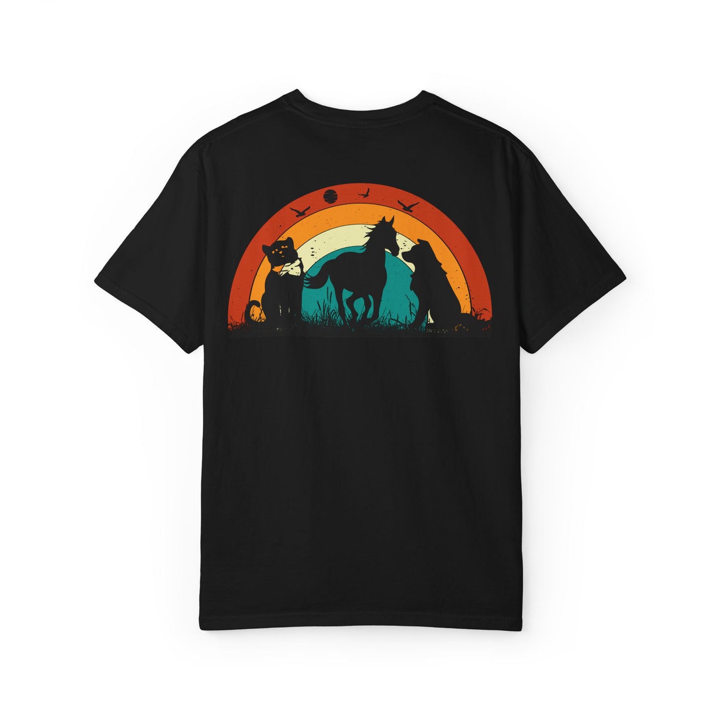 Rainbow Animal Scene Unisex T-Shirt - Nature Lover's Gift