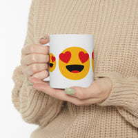 Cute Love Emoji Ceramic Mug - Perfect Gift for Valentine's Day, Coffee Lovers, or Romantic Occasions