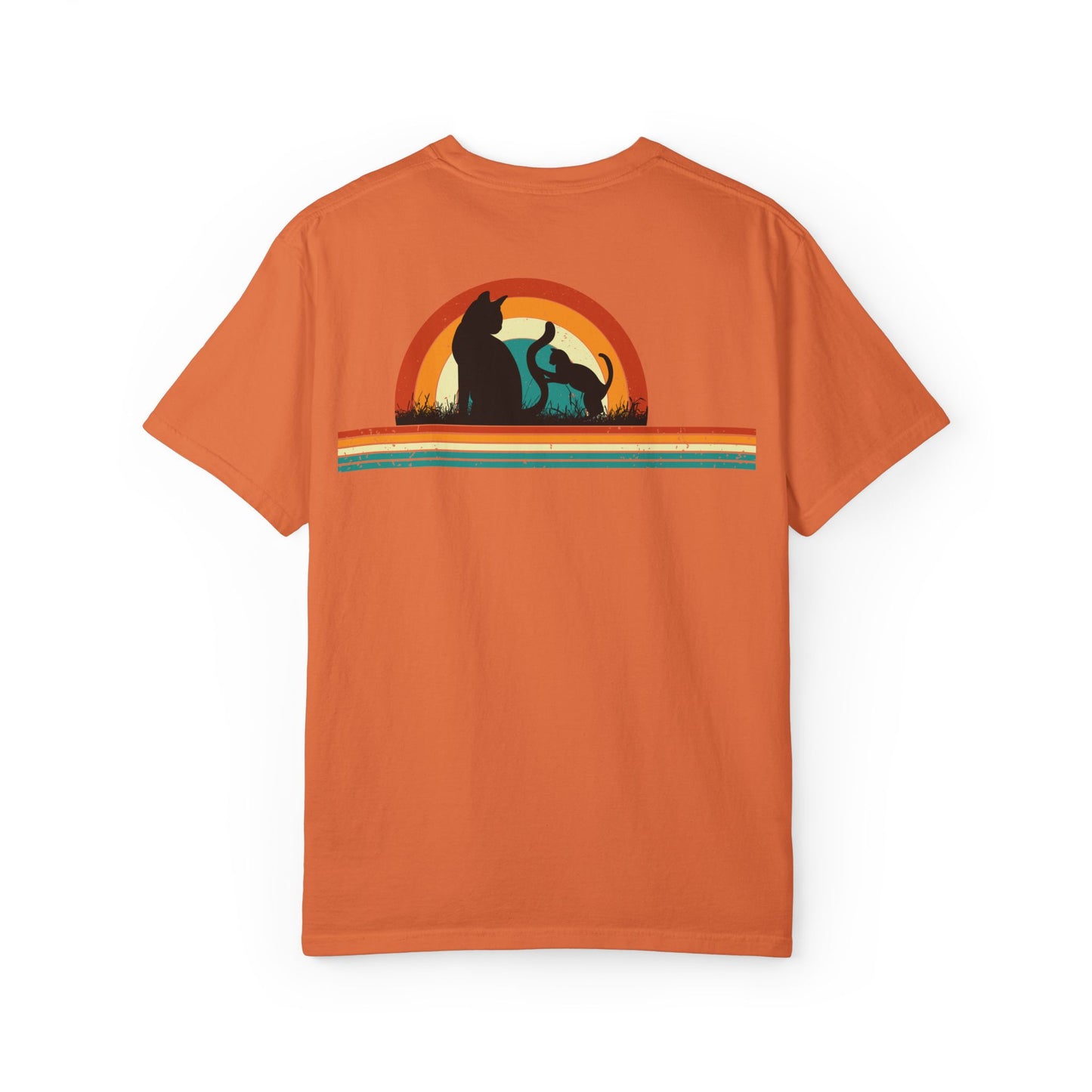 Unisex Cat & Dog Sunset Graphic T-Shirt - Casual Animal Lover Tee
