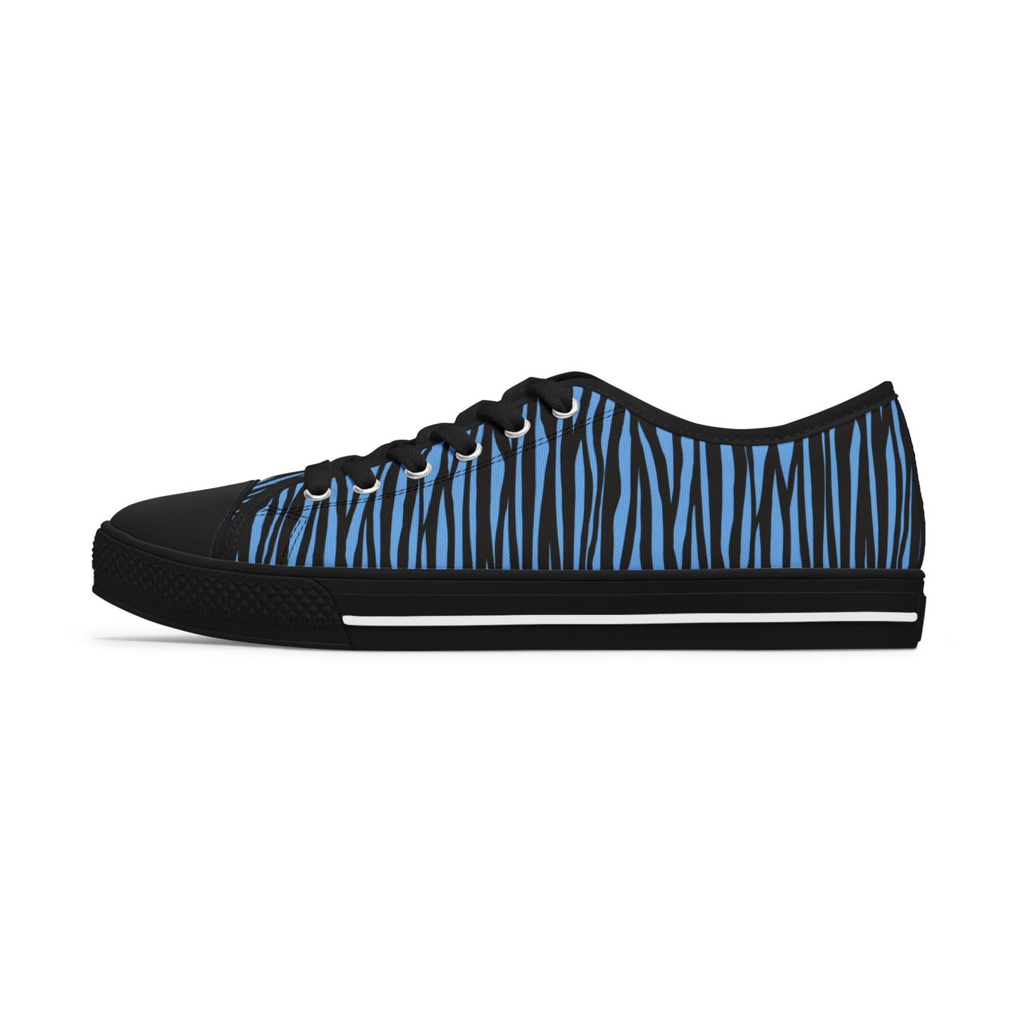 Blue Zebra Print Women's Low Top Sneakers