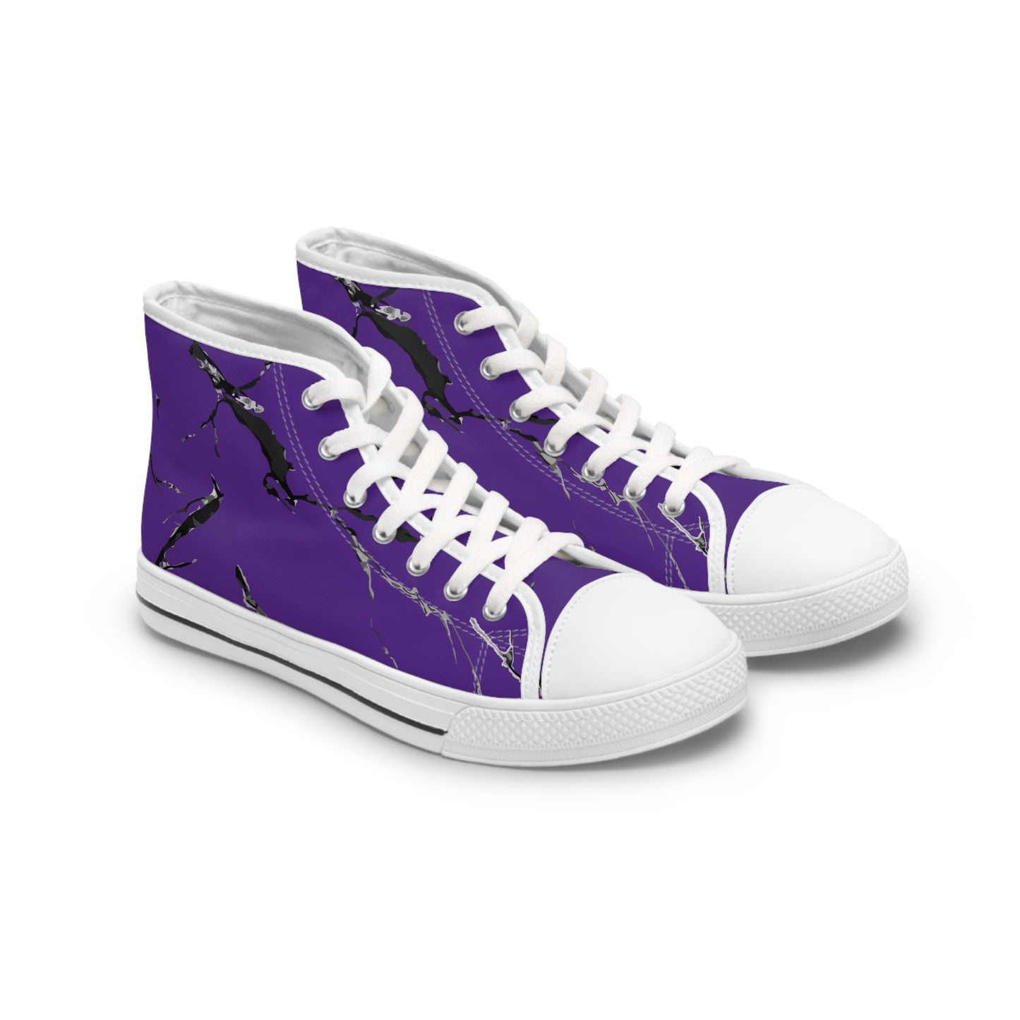 Stylish Purple High Top Sneakers with Abstract Design