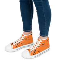 Stylish Orange Marble High Top Sneakers for Women