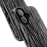 Stylish Tough Phone Case - Black and Gray Striped Design