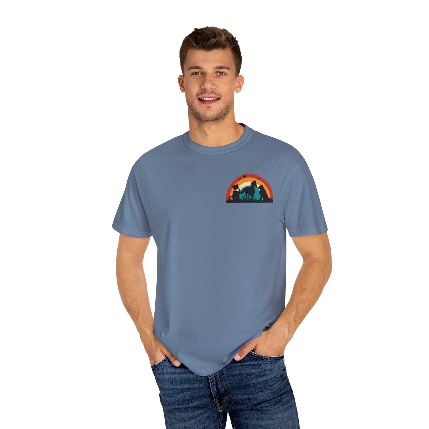 Rainbow Animal Scene Unisex T-Shirt - Nature Lover's Gift