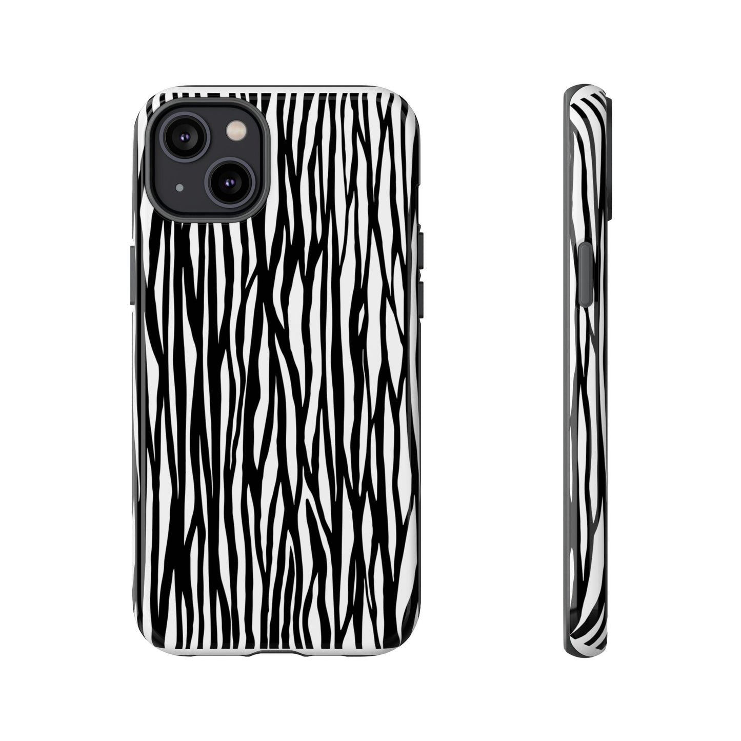 Tough Cases: Stylish Black and White Zebra Print Phone Case