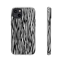 Tough Cases: Stylish Black and White Zebra Print Phone Case