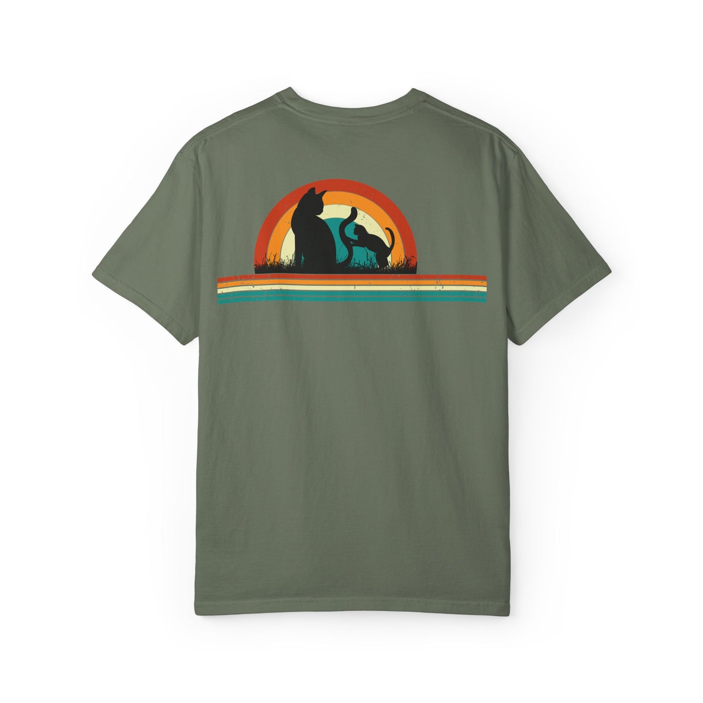 Unisex Cat & Dog Sunset Graphic T-Shirt - Casual Animal Lover Tee