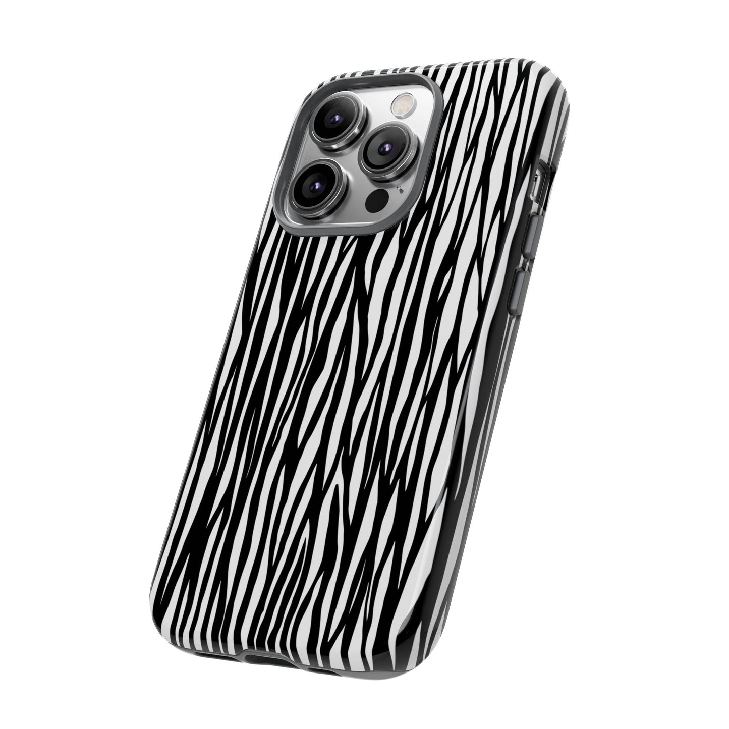 Tough Cases: Stylish Black and White Zebra Print Phone Case