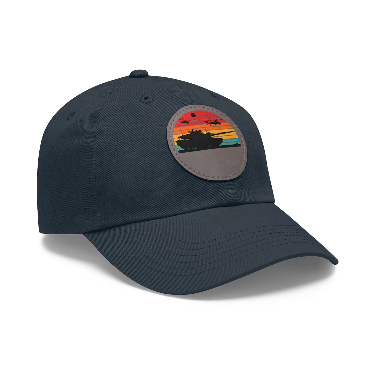 Retro Sunset Dad Hat with Leather Patch