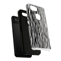 Tough Cases: Stylish Black and White Zebra Print Phone Case