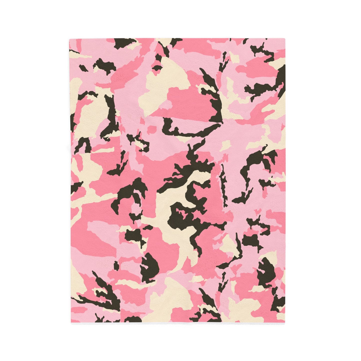 Cozy Pink Camo Velveteen Plush Blanket - Perfect for Gifting and Home Comfort