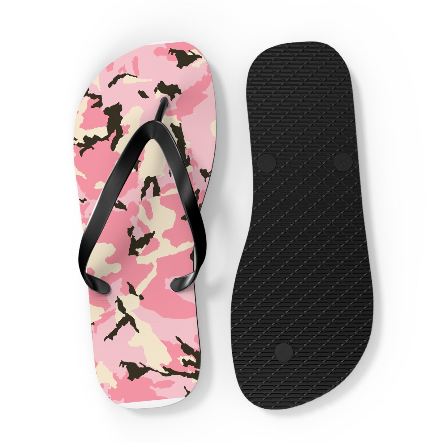 Stylish Pink Camo Flip Flops - Trendy Summer Footwear for Beach & Pool