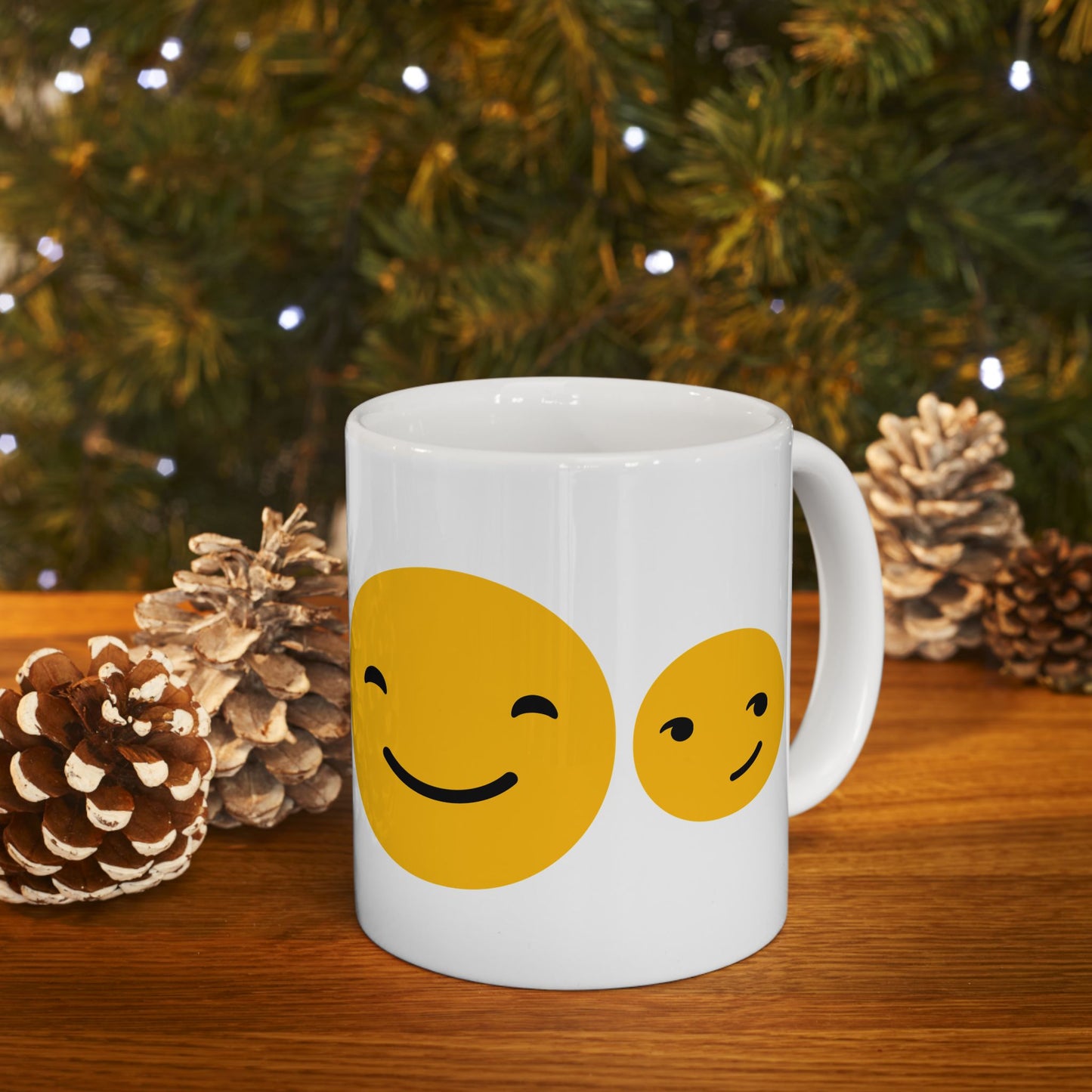 Happy Faces Ceramic Mug - 11oz & 15oz Coffee Cup for Positive Vibes