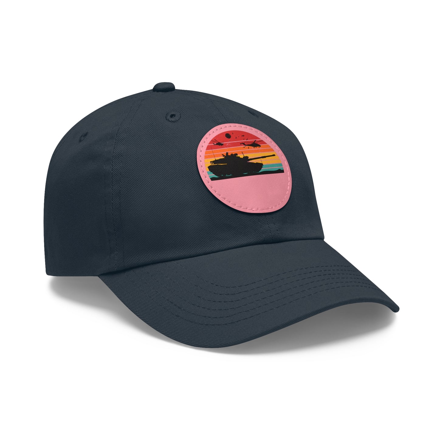 Retro Sunset Dad Hat with Leather Patch