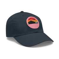 Retro Sunset Dad Hat with Leather Patch