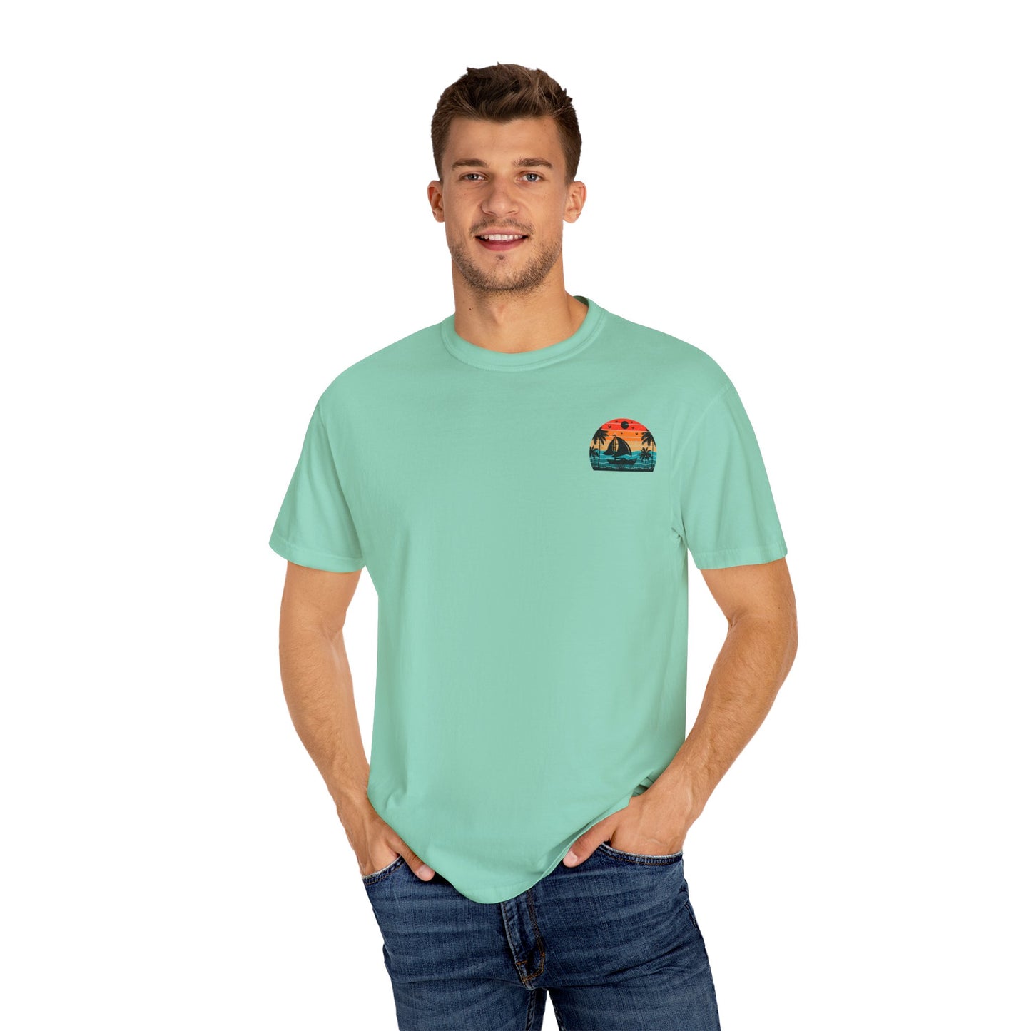 Sunset Sail Unisex Garment-Dyed T-Shirt | Beach Vibes Tee