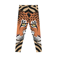 Leopard Print Stretchy Leggings, Safari Activewear, Yoga Pants, Animal Print Tights, Jungle Leggings