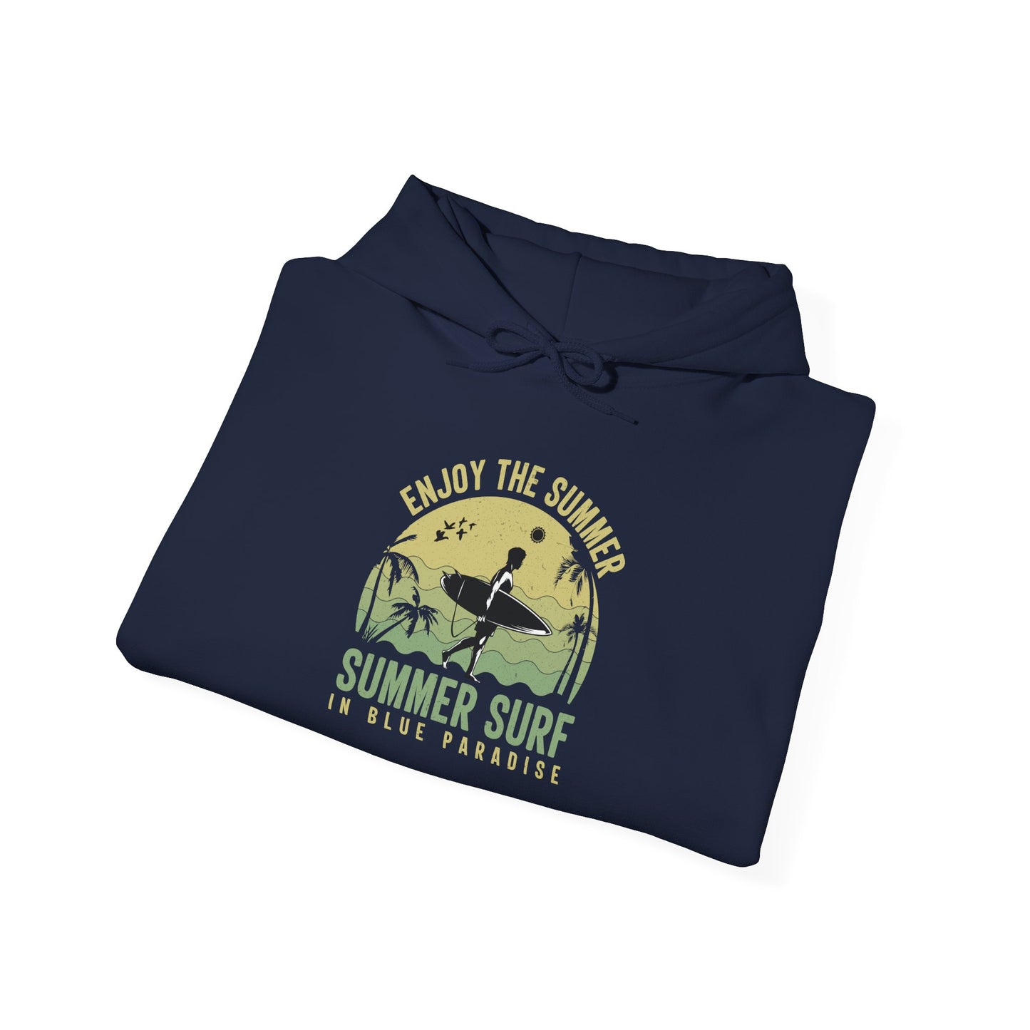 Summer Surf Vibes Hoodie – Unisex Heavy Blend™ Sweatshirt for Beach Lovers, Perfect Gift for Surfing, Casual Wear, Summer