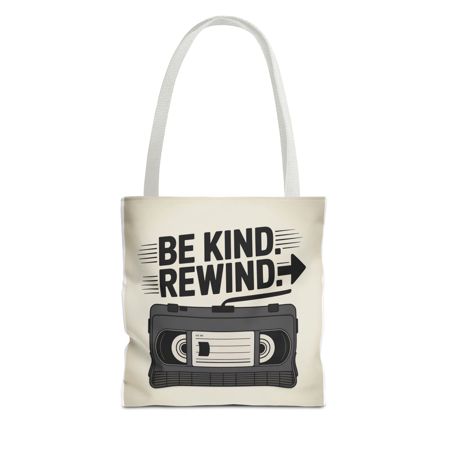 Retro Be Kind Rewind Tote Bag, Fun Eco-Friendly Tote, Gift for Movie Lovers, Shopping Bag, Beach Bag, Perfect for Everyday