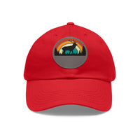 Stylish Dad Hat with Leather Patch - Retro Deer Design