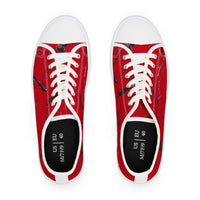 Bold Red Women&#039;s Low Top Sneakers - Stylish & Unique Casual Footwear