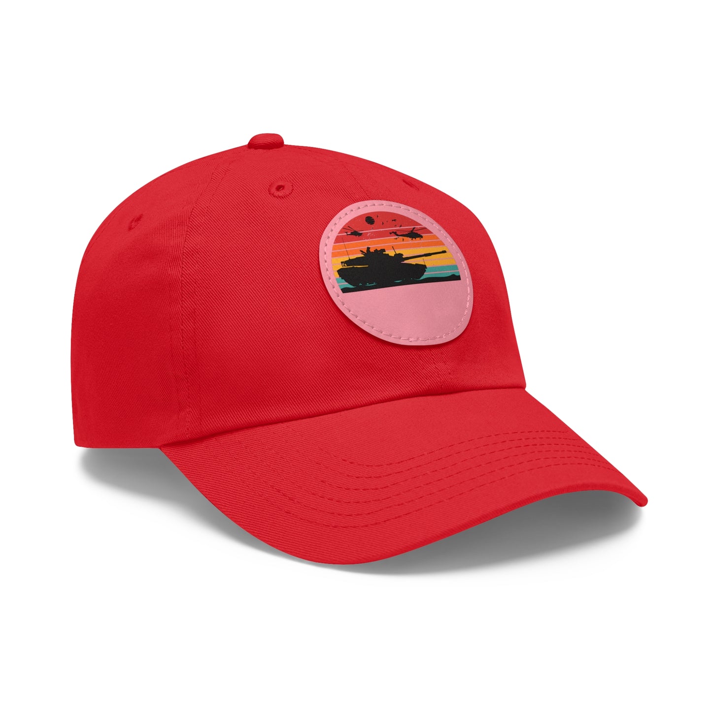 Retro Sunset Dad Hat with Leather Patch