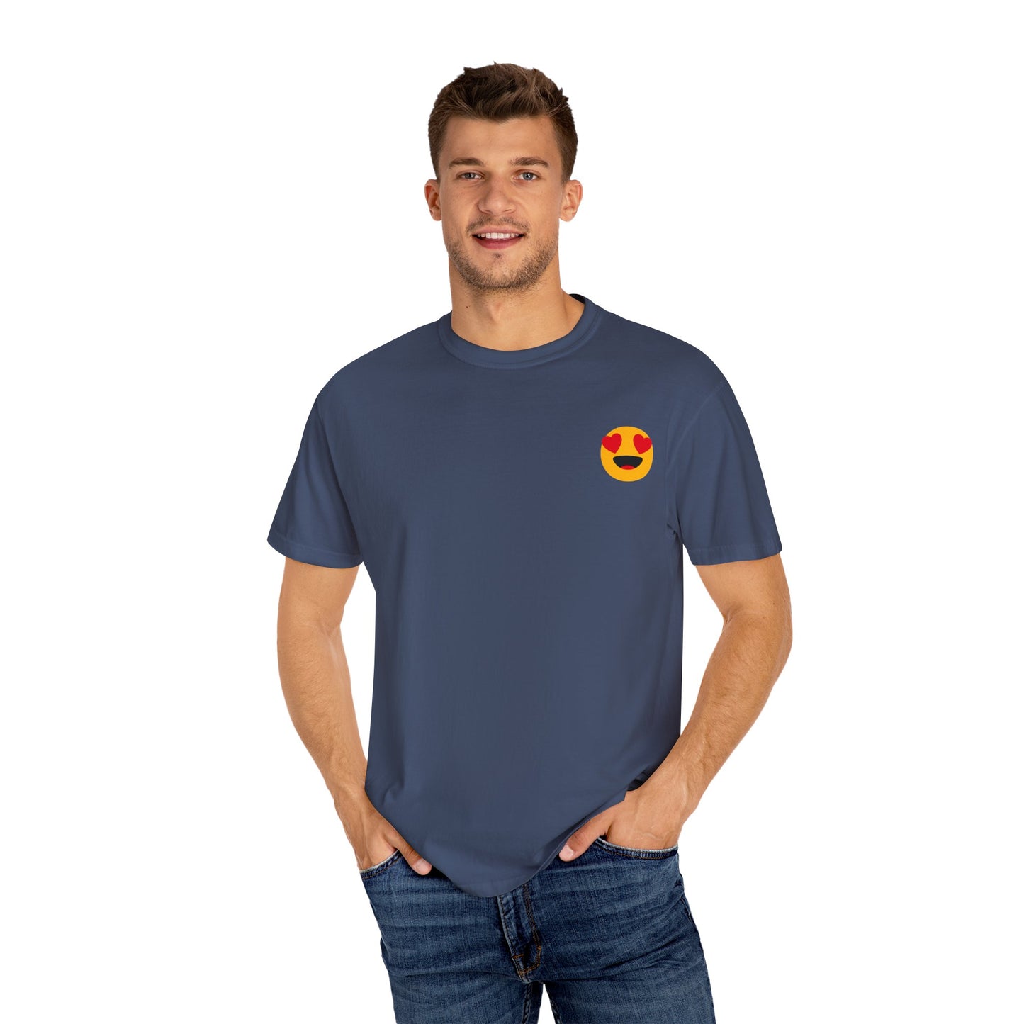 Love Emoji Garment-Dyed Unisex T-Shirt | Perfect for Valentine's Day & Casual Wear