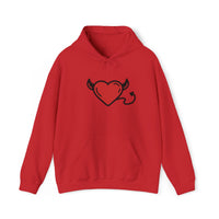 Devilish Heart Hoodie - Unisex Heavy Blend™ Sweatshirt for Fun-Loving Spirits