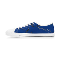 Stylish Blue Marble Low Top Sneakers for Women