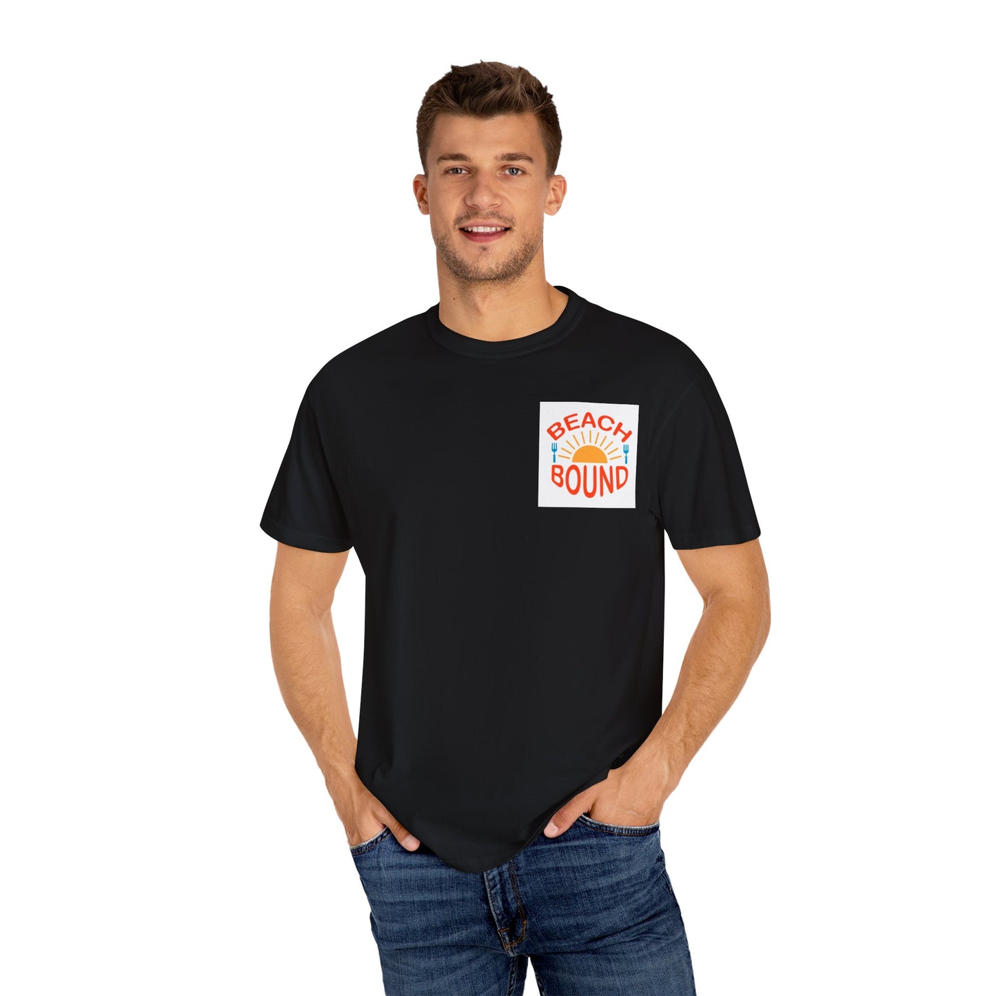 Beach Bound Unisex Garment-Dyed T-Shirt, Summer Vibes, Casual Wear, Beach Trip, Vacation Shirt, Outdoor Activities
