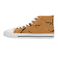 Stylish Women's High Top Sneakers with Modern Marble Design