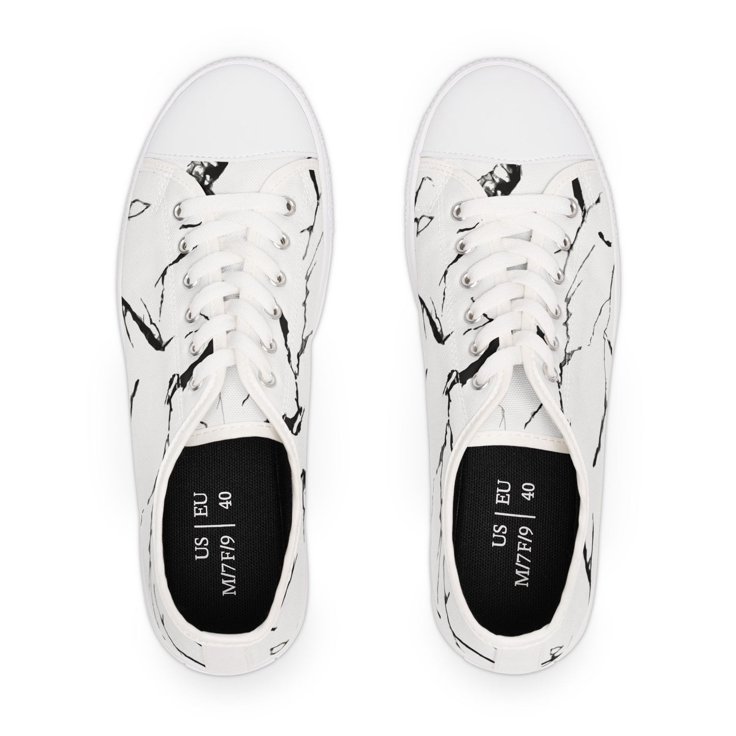 Chic Marble Print Women's Low Top Sneakers - Stylish Casual Footwear