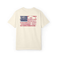 Patriotic Garment-Dyed T-Shirt - Vintage American Flag Design